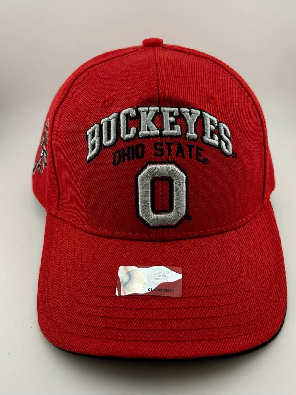 Ohio State Buckeyes Brutus Red Adjustable Hat Cap NCAA OSU Embroidered Football
